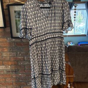 Scotch & Soda Navy and White Tropical Print Dress